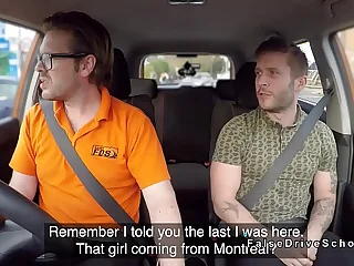 Lady's man gets blowjob in the matter of driving school