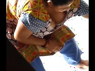 Indian maid boob move